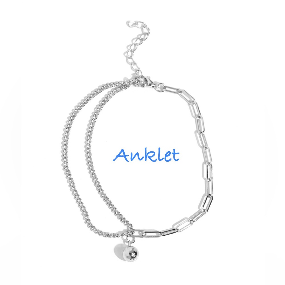 Silver Paperclip Chain Anklet